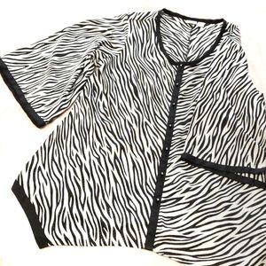 Cato | Women’s Zebra Print Long Blouse, EUC PLUS